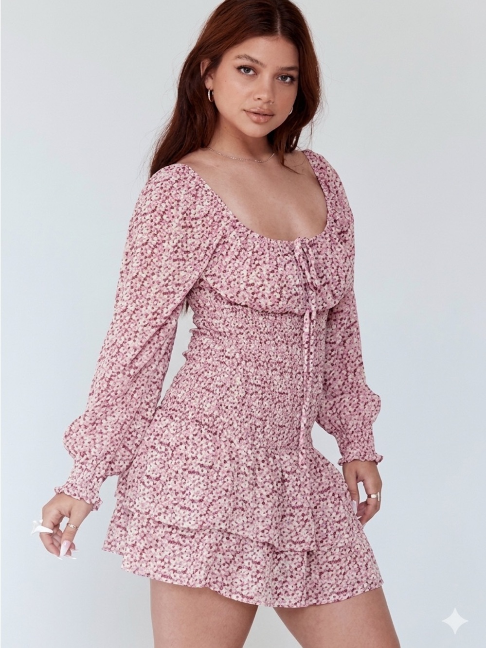 NWT Princess Polly Smocked Peasant Mini Dress Babydoll size 8